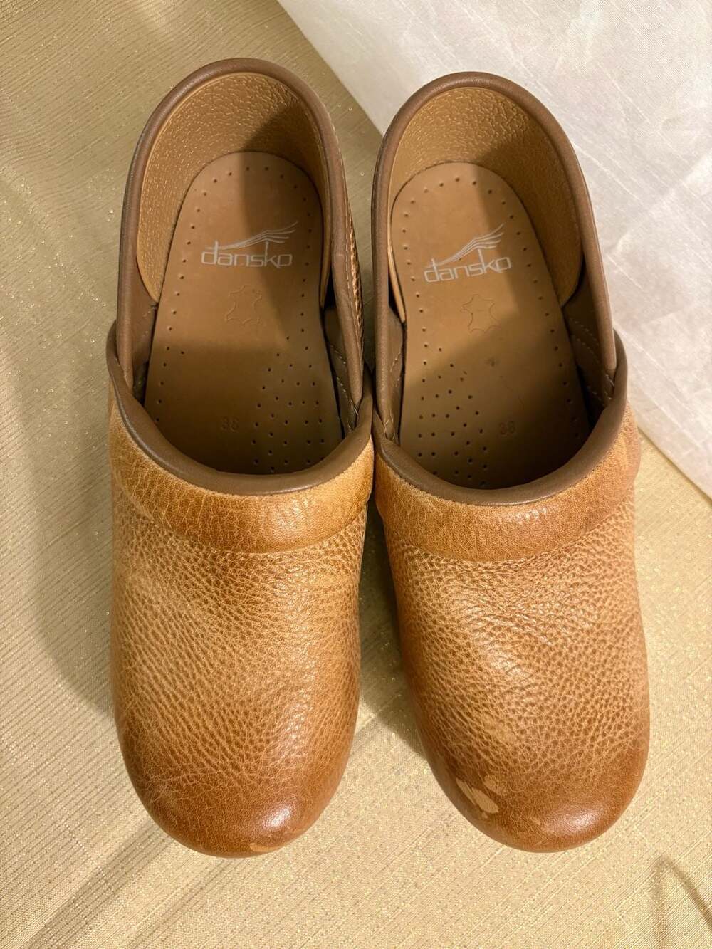 Dansko Professional Clogs in Honey Distressed Leather - Picture 4 of 10